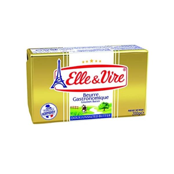 Elle & Vire Unsalted Butter 82% Fat, Gold - 200g