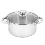 Royalford 18 cm Massilia Stainless Steel Stockpot with Glass Lid, RF11591