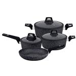 Royalford 7 Pieces Black Chef Art Aluminium Cookware Set, RF9557