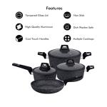 Royalford 7 Pieces Black Chef Art Aluminium Cookware Set, RF9557