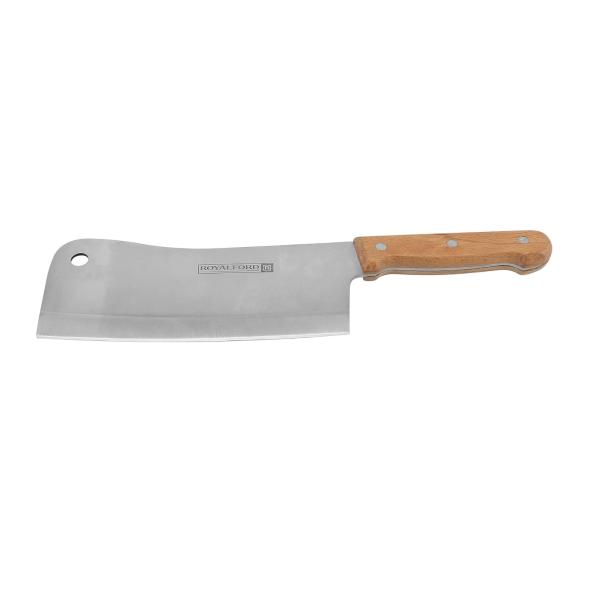 Royalford 8 Inch Cleaver Knife with Wooden Handle, RF9488