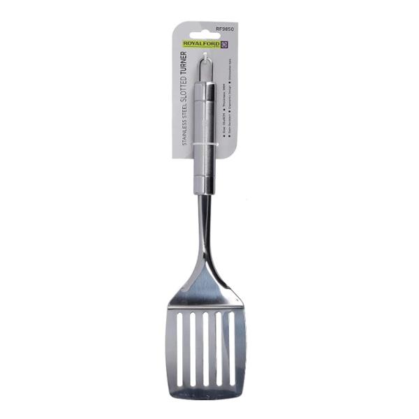 Royalford Stainless Steel Slotted Turner with Tube Handle, RF9850