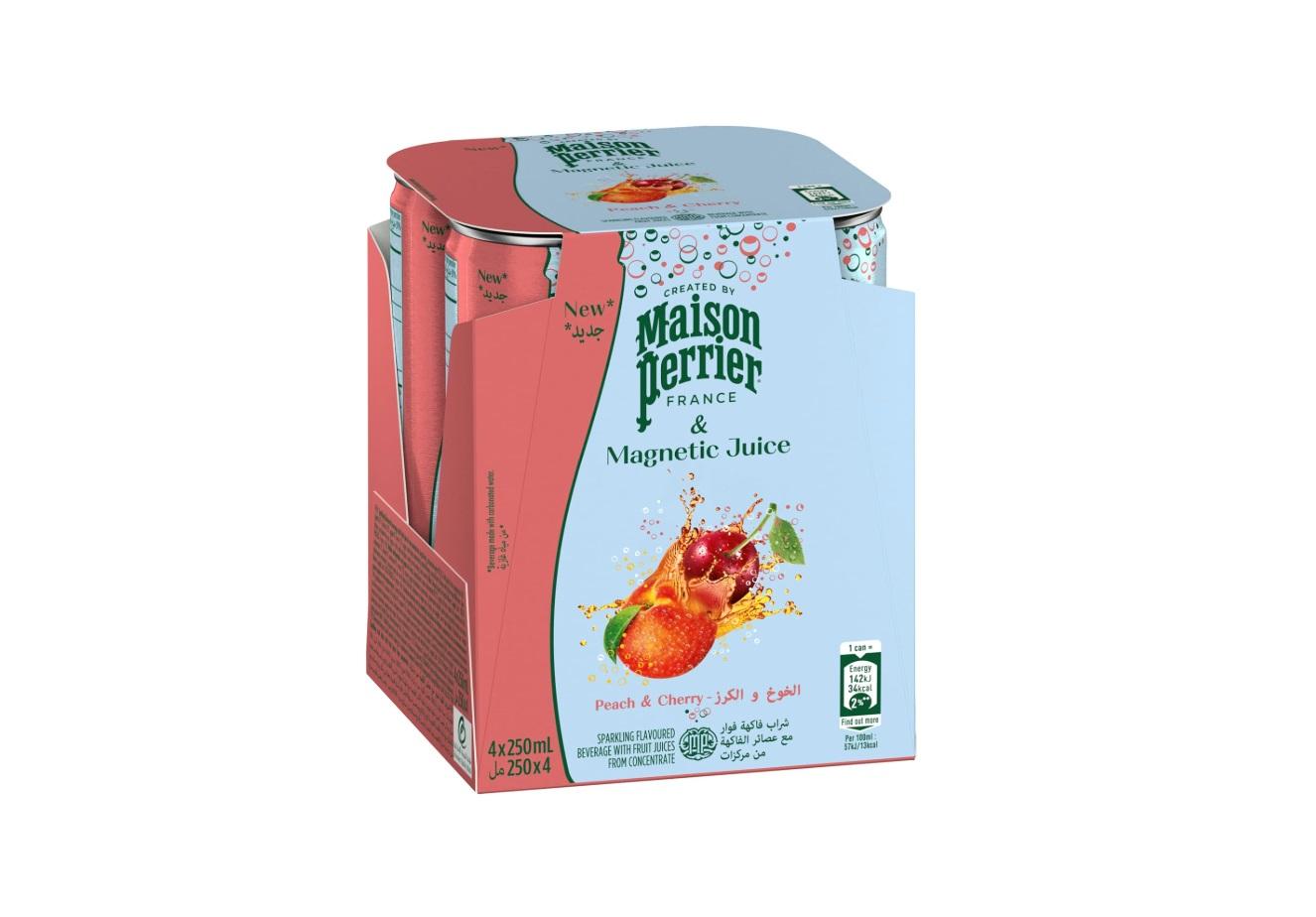 Maison Perrier Magnetic Juice, Peach and Cherry - 250 ml x 4