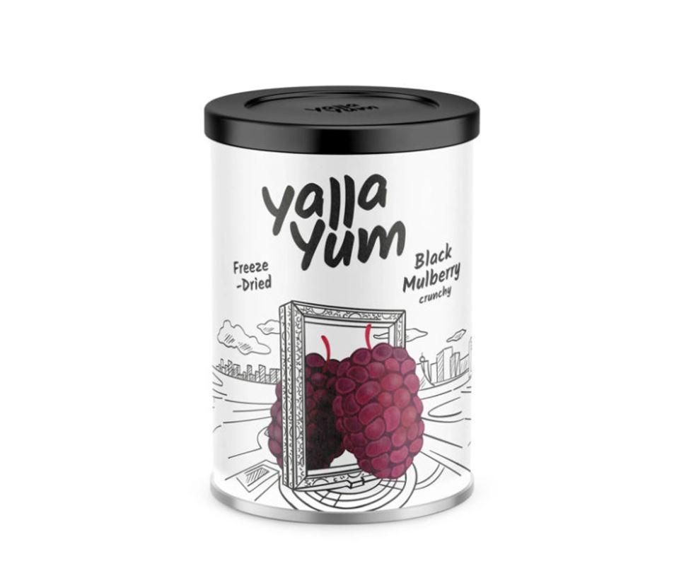 YallaYum Freeze-Dried Crunchy Black Mulberry, Can  30g