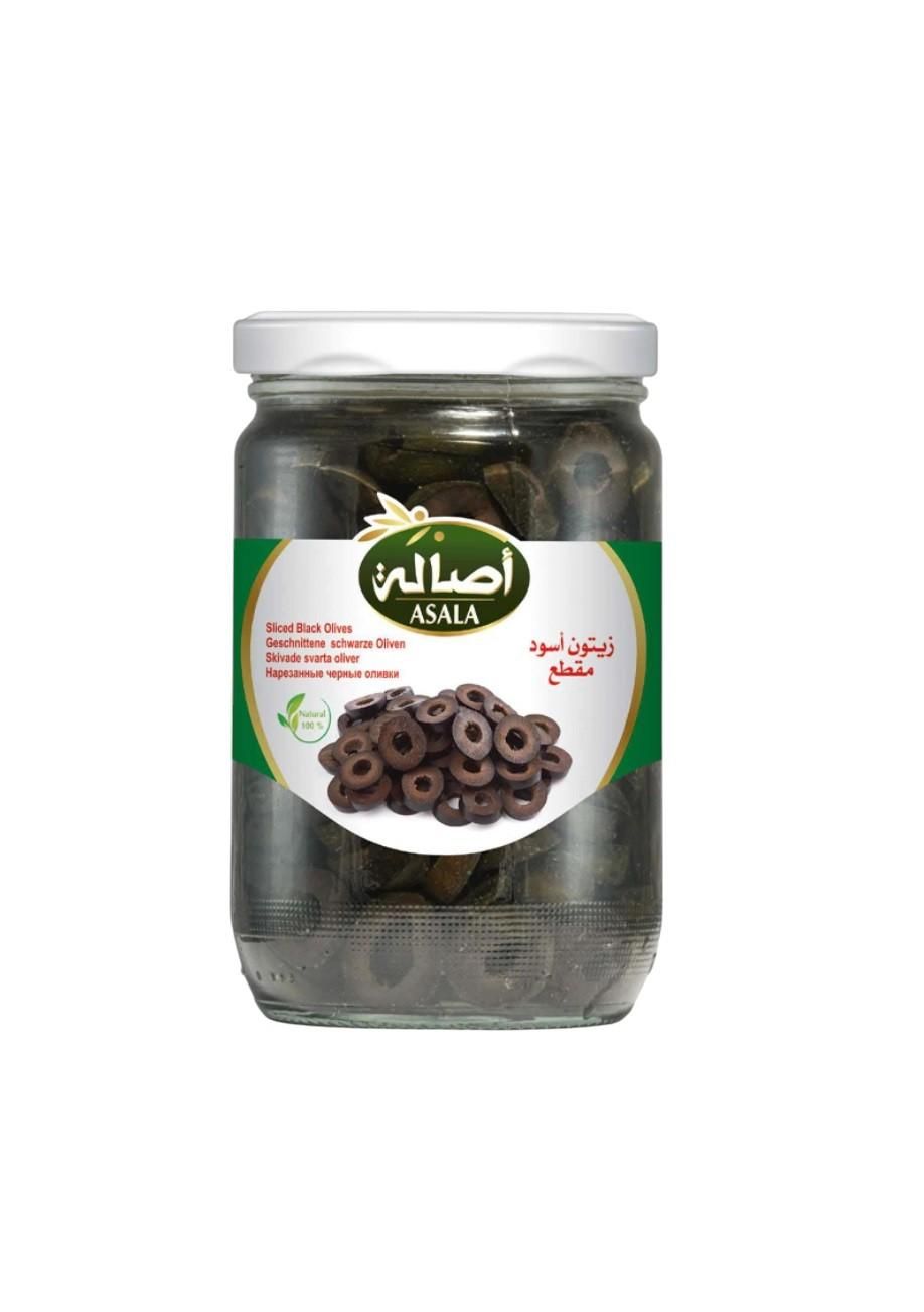 Asala Sliced Black Olive, Glass Bottle - 400g