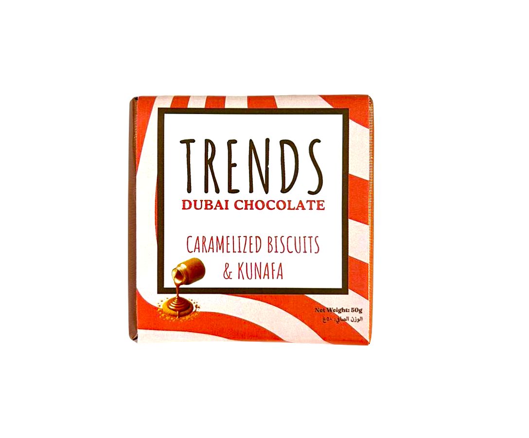 Trends Dubai Chocolate, Caramelized Biscuits & Kunafa - 50g