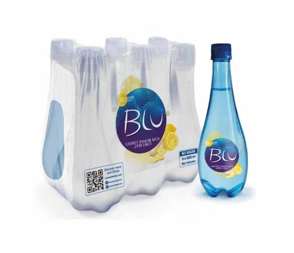 Blu Lemon Ginger Sparkling Water - 500 ml x 6