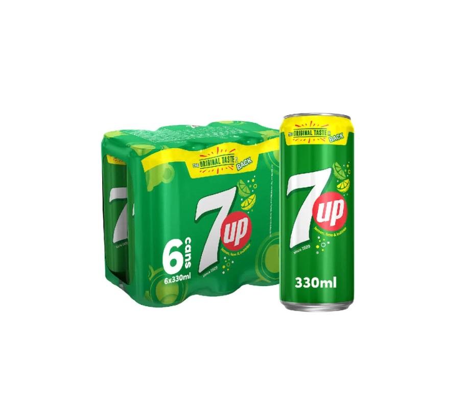 7Up Regular, Can - 330 ml x 6