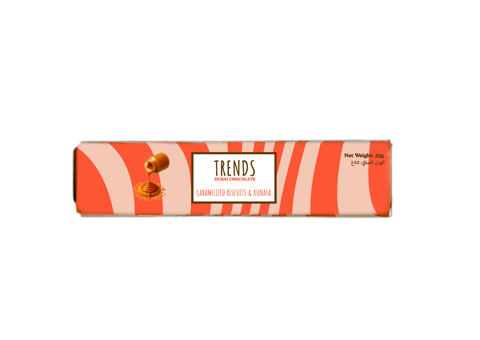 Trends Dubai Chocolate, Caramelized Biscuit & Kunafa - 45g