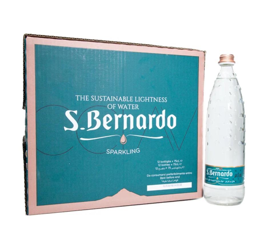 San Bernardo Carbonated Water, Glass Bottle - 750 ml x 12