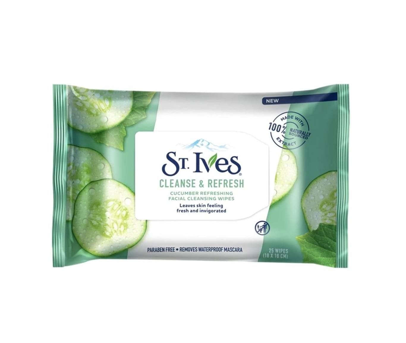 St. Ives Cucumber Refreshing Facial Cleansing Wipes - 25 Wipes