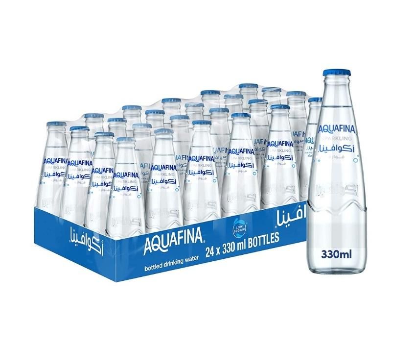 Aquafina Sparkling Water, Glass Bottle - 330 ml x 24
