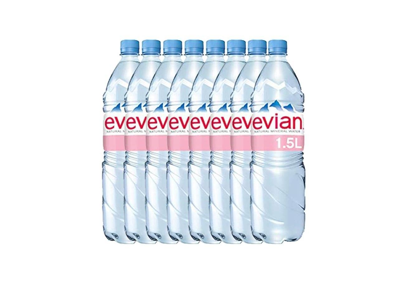 Evian Natural Mineral Water, PET bottle - 1.5 Liter x 8