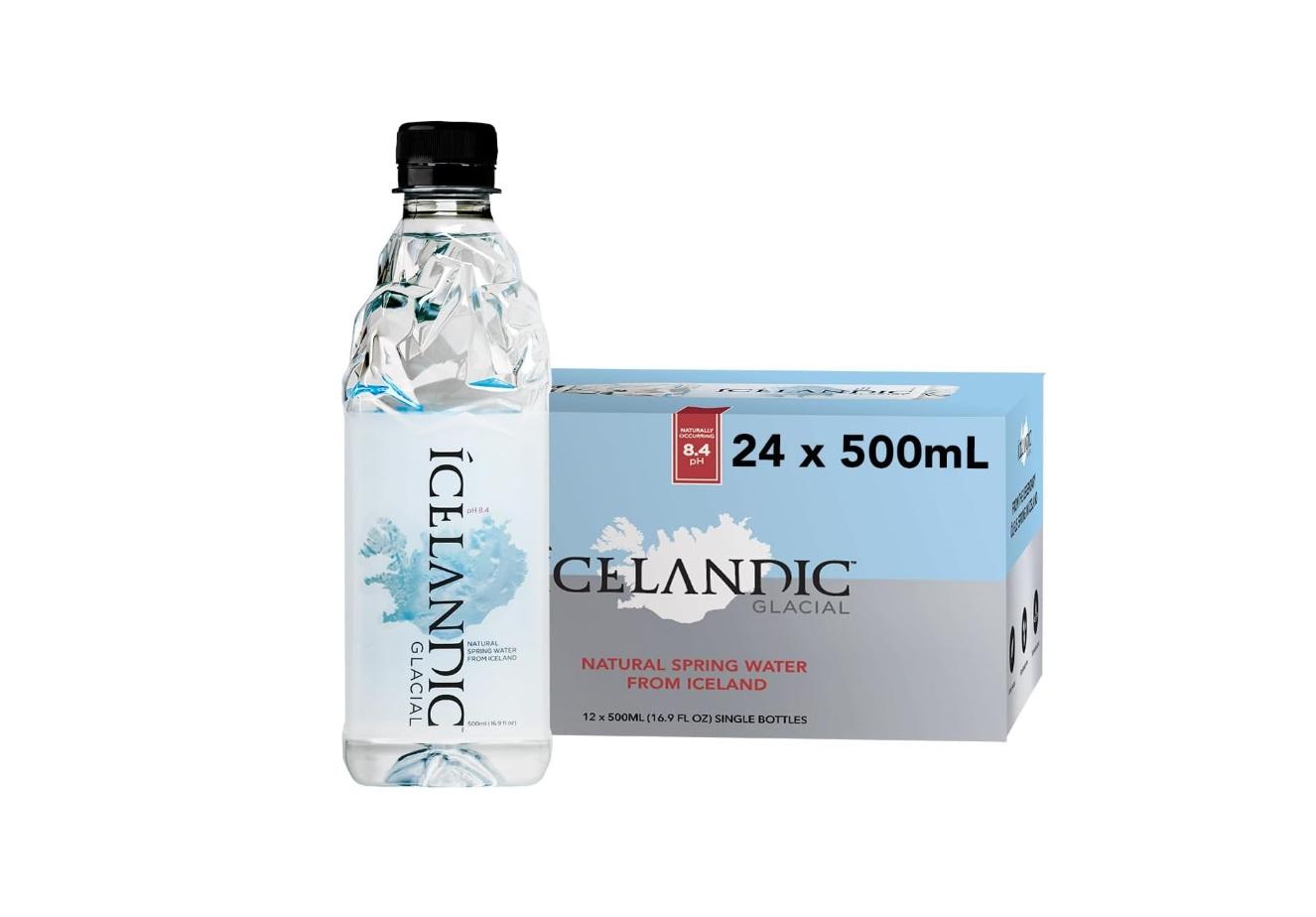 Icelandic Glacial Natural Spring Alkaline Water, PET - 500 ml x 24