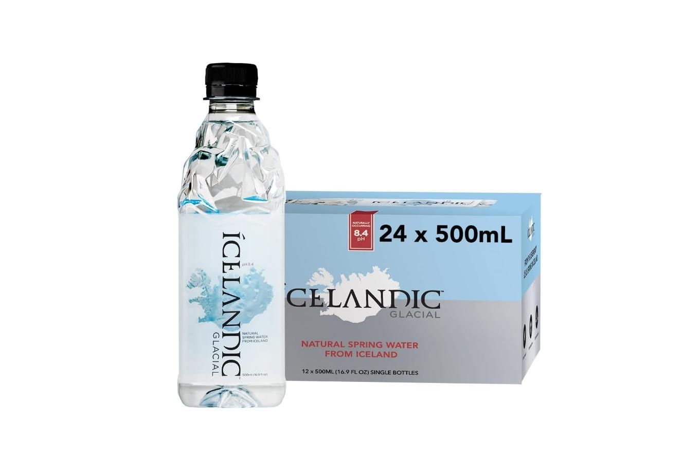 Icelandic Glacial Natural Spring Alkaline Water, PET - 500 ml x 24