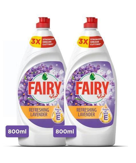 Fairy Refreshing Lavender, Dish Washing Liquid Soap - 800 ml (Dual Pack)