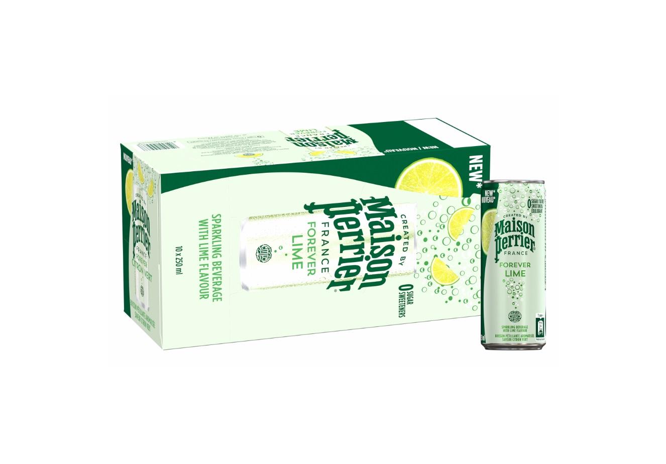 Maison Perrier Lime Flavor, Slim Can  - 250 ml x 10