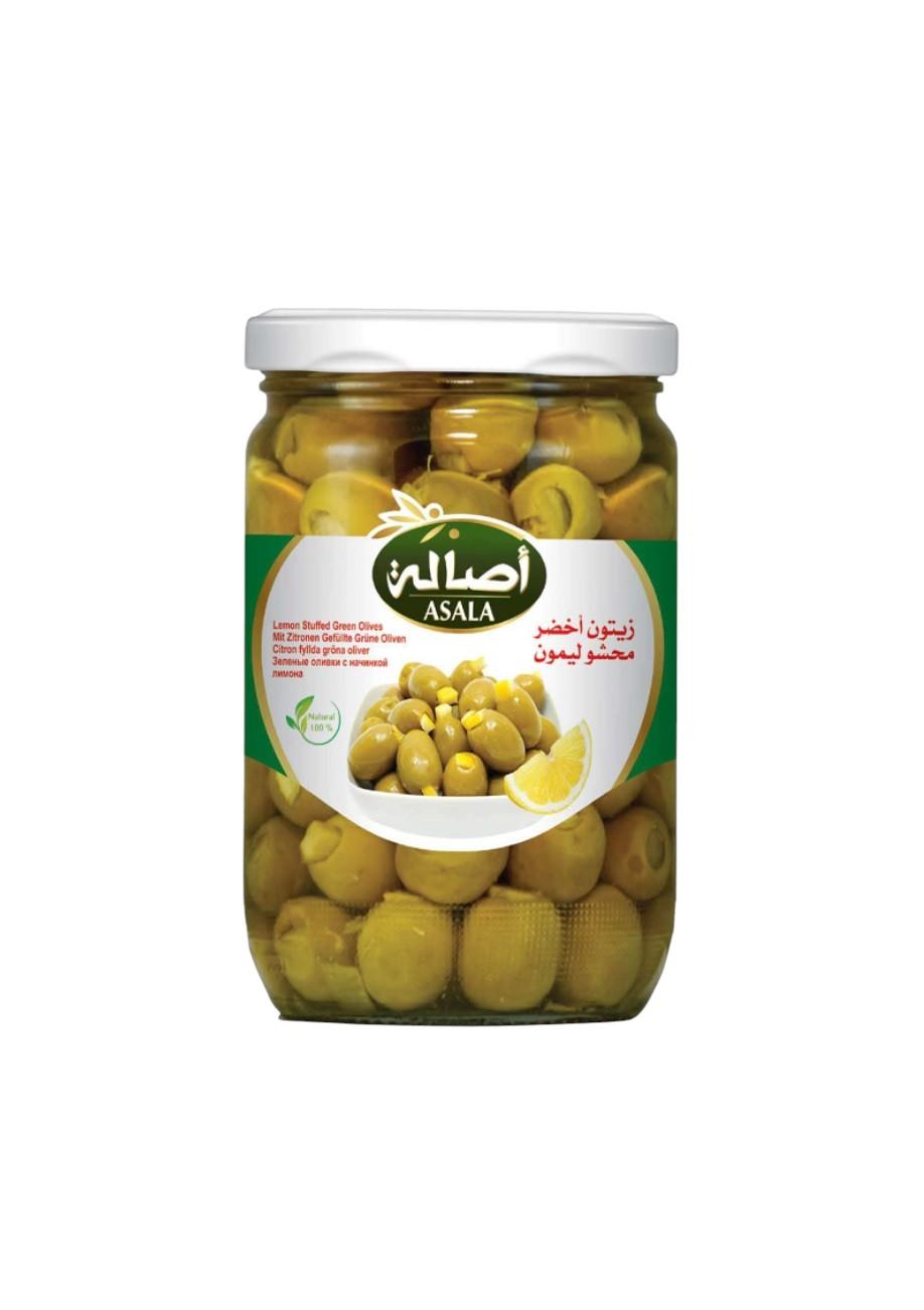 Asala Green Olive Stuffed with Lemon, Glass Bottle - 400g