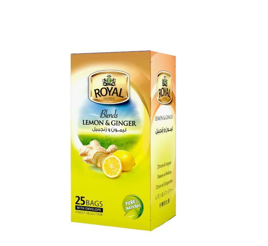 Royal Herbs Lemon and Ginger Tea - 25 Bags