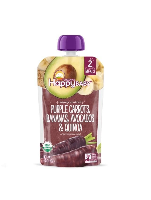 Happy Family Organics Clearly Crafted Stage 2 Purple Carrots, Bananas Avocados and Quinoa - 113g