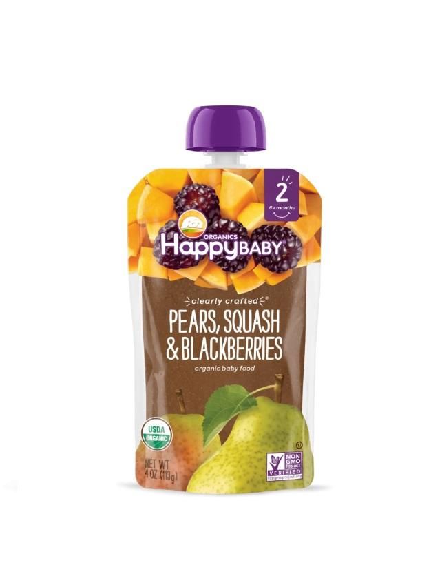 Happy Family Organics Clearly Crafted Stage 2 Pears, Squash and Blackberries - 113g
