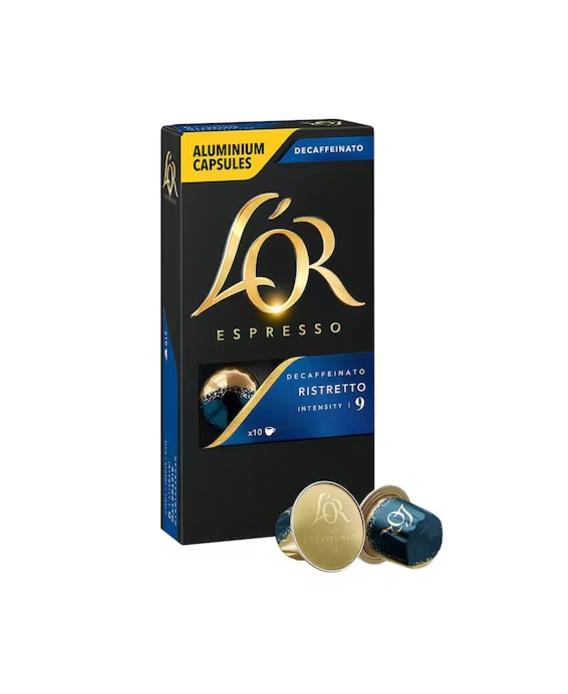 L'OR Espresso Ristretto Decaffeinato, Intensity 9 Nespresso Coffee - 10 Capsules