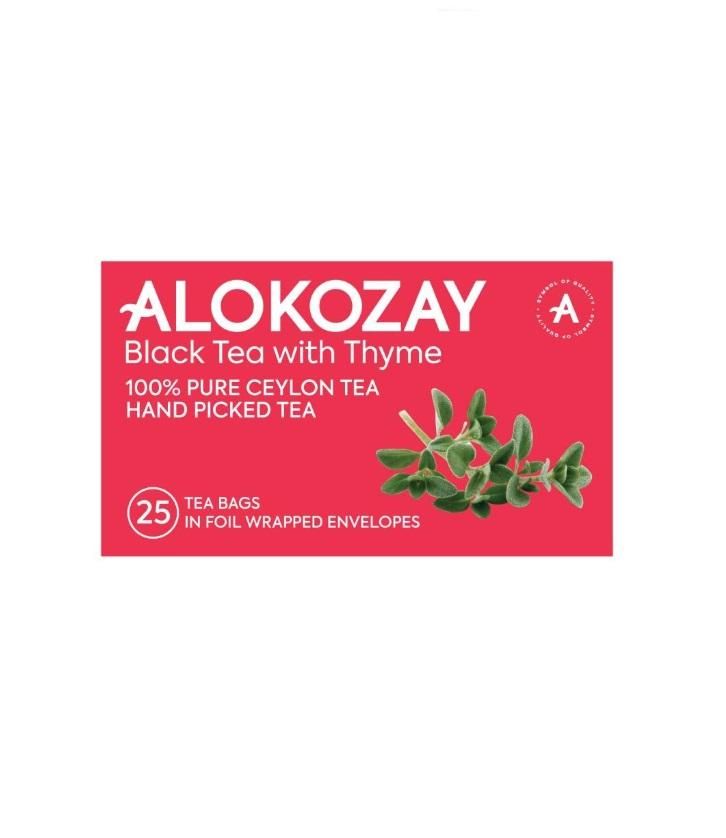 Alokozay Black Tea Thyme, Heat Seal Sachets - 25 bags