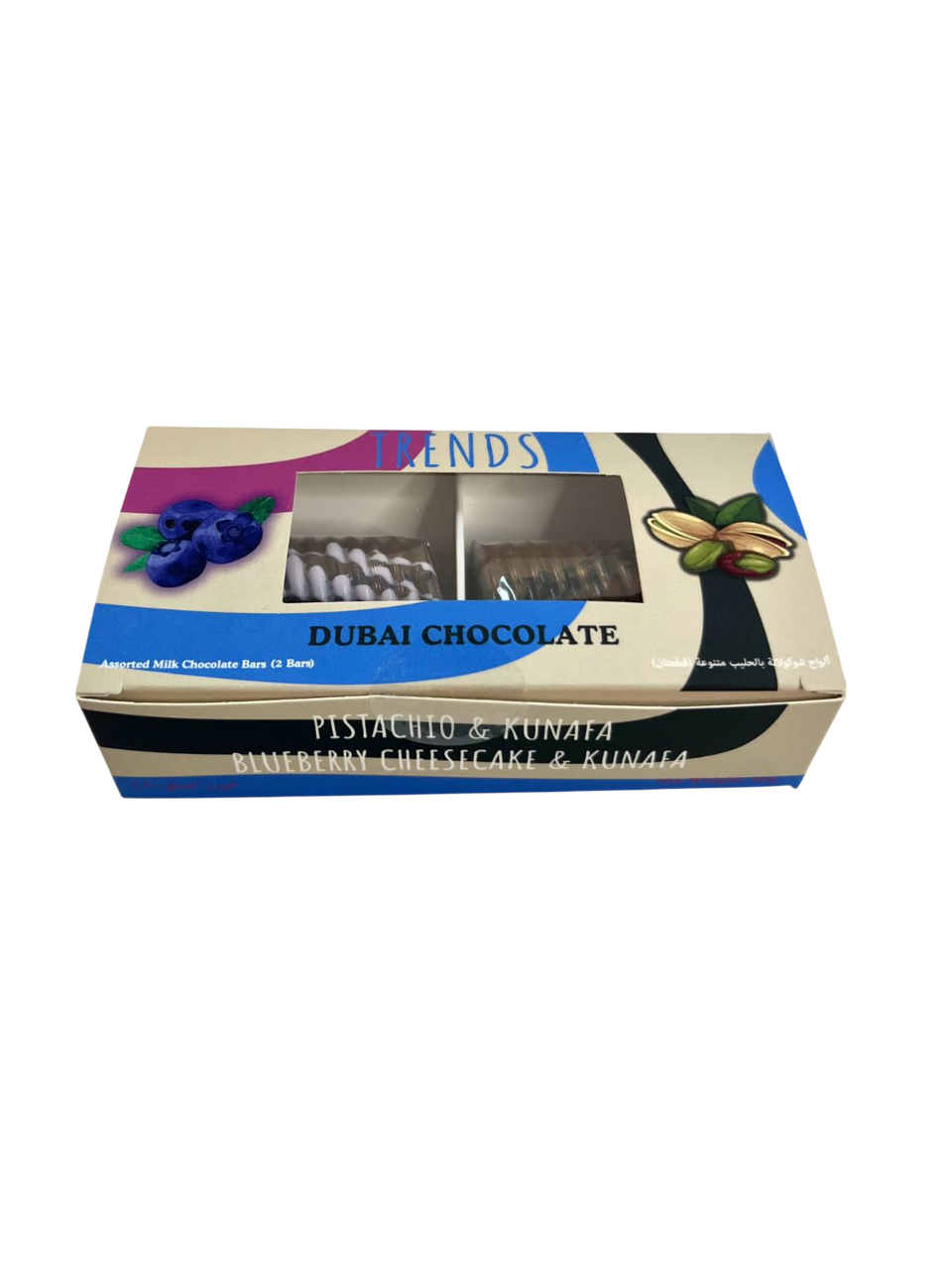 Trends Dubai Chocolate, Pistachio Kunafa & Blueberry Cheesecake Kunafa - 80g (2x40g)