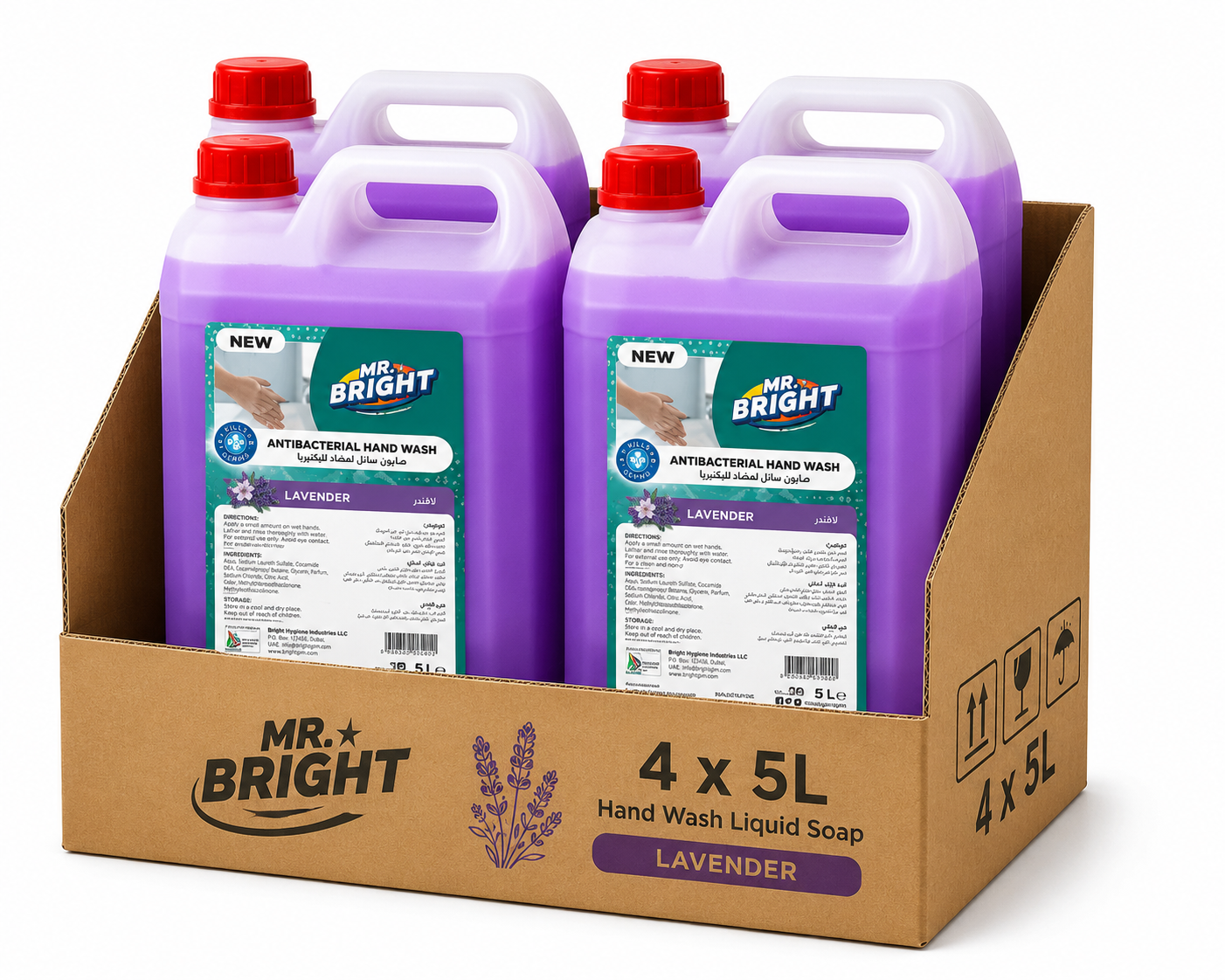 Mr. Bright Hand Wash Liquid Soap, Lavender - 5 Liter