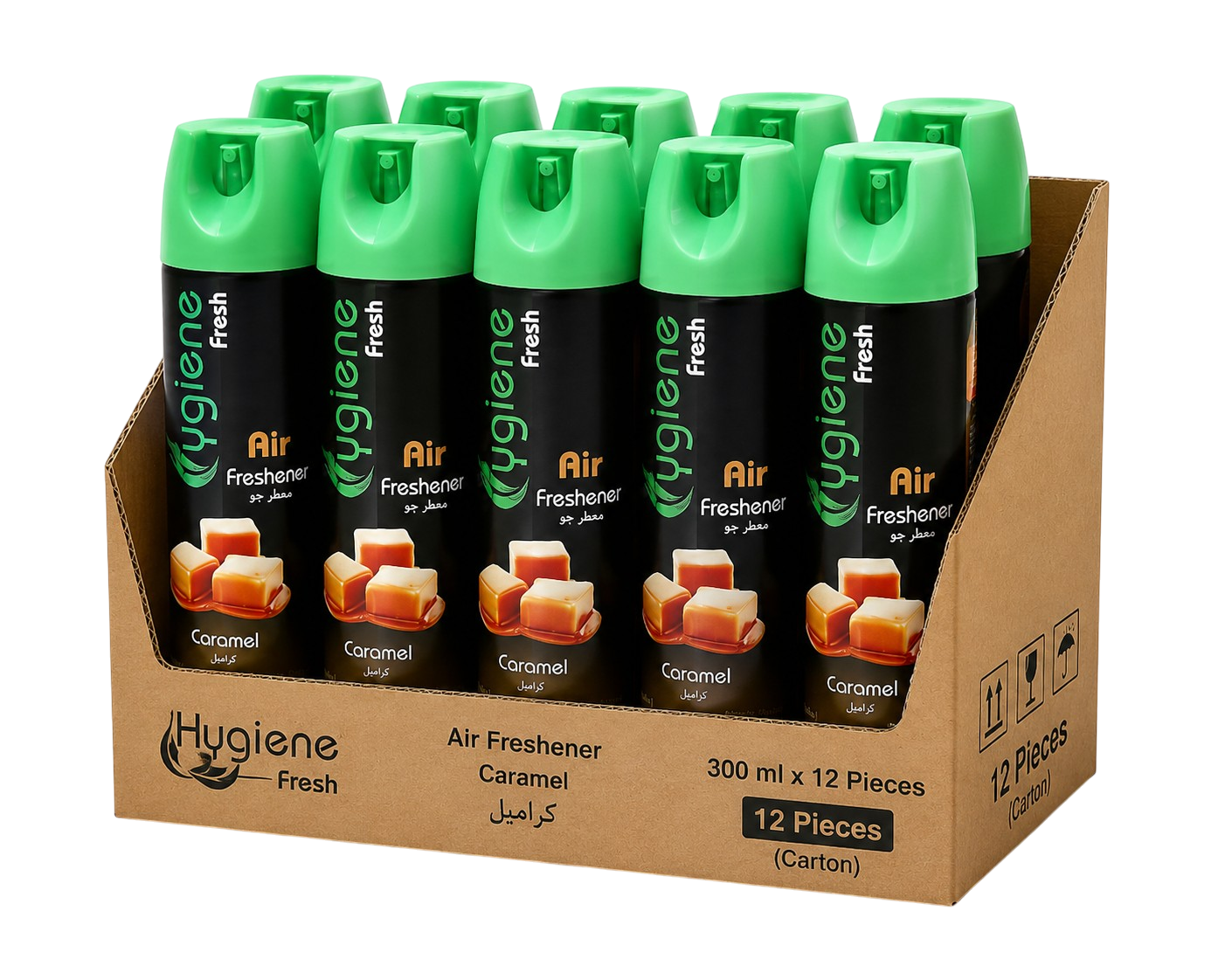 Hygiene Fresh Air Freshener Manual, Caramel - 300 ml x 12