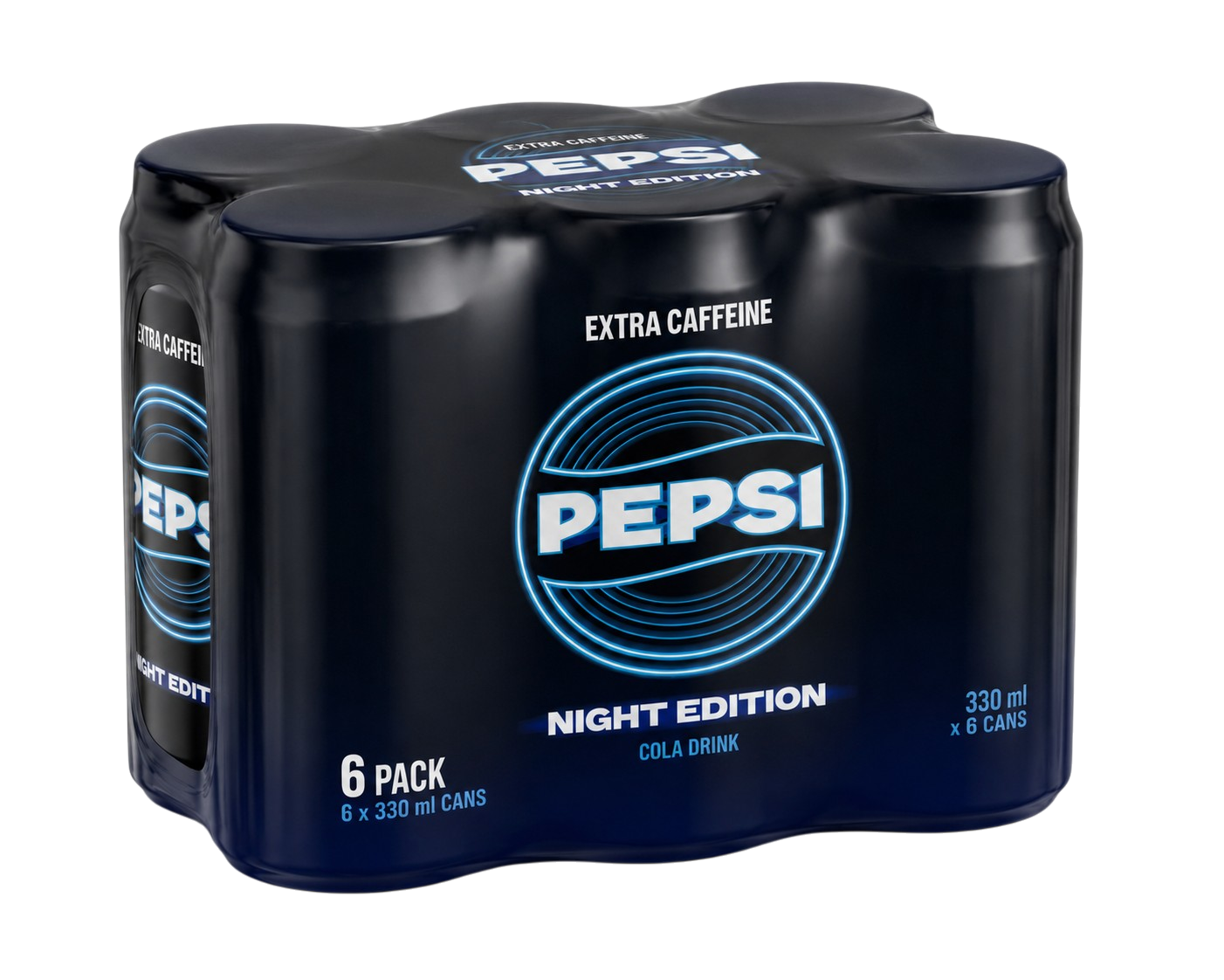 Pepsi Extra Caffeine Night Edition, Can - 330 ml x 6