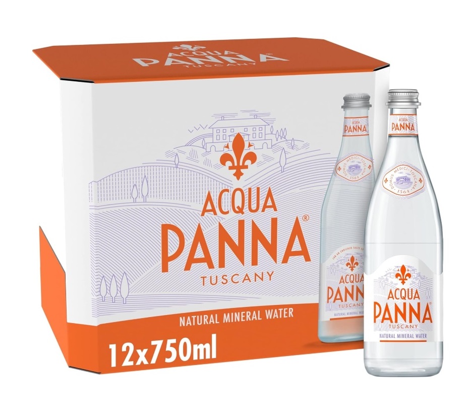 Acqua Panna Mineral Water, Glass Bottles - 750 ml x 12