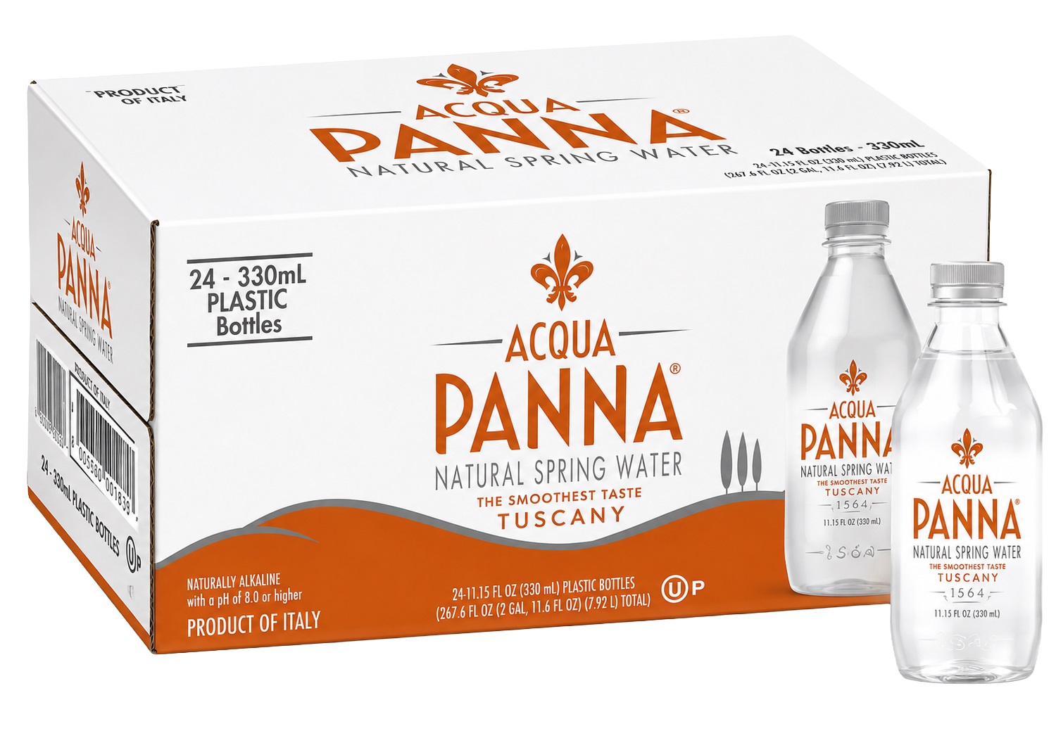 Acqua Panna Mineral Water, Plastic Bottles - 330 ml x 24