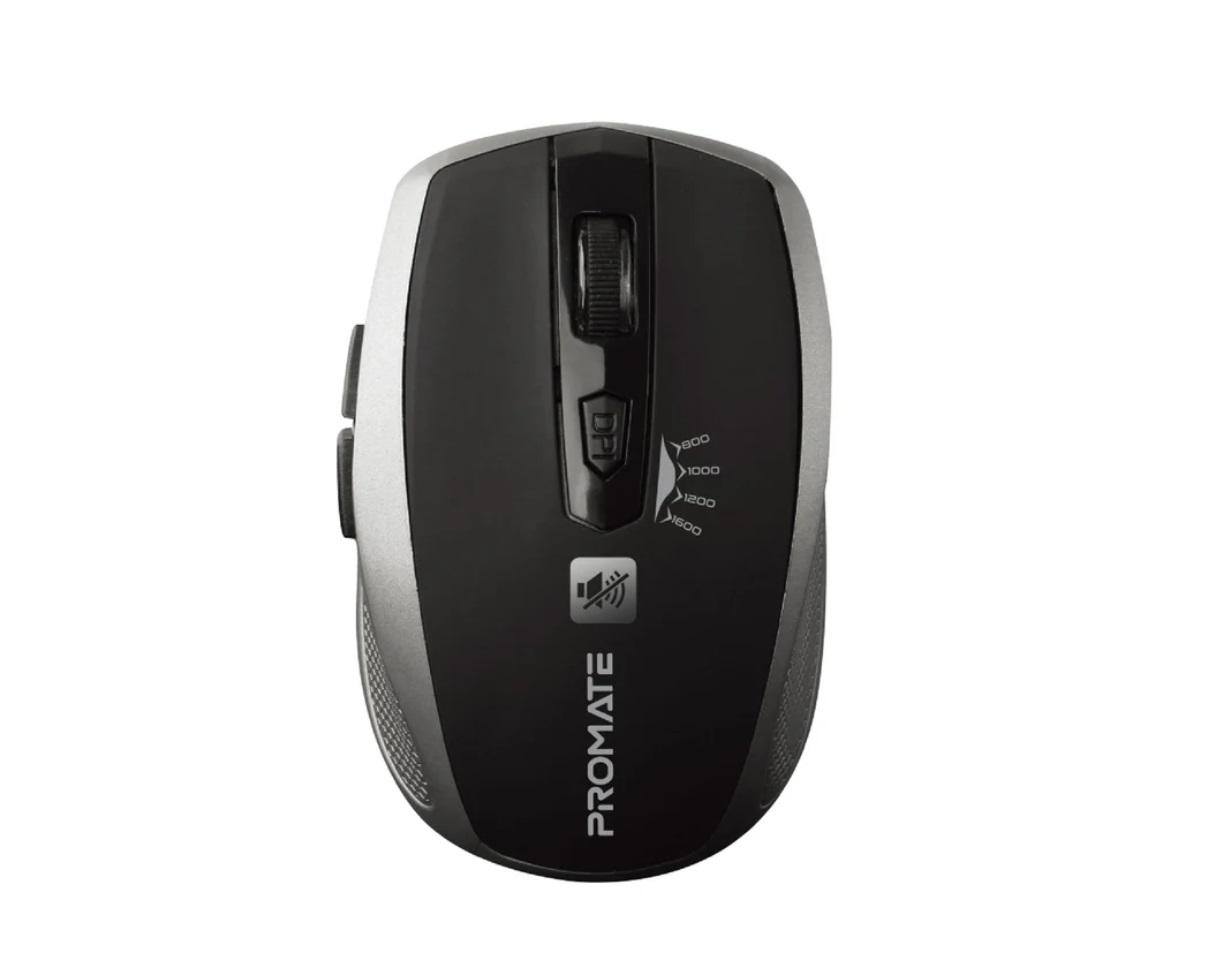 Promate Breeze, Silent Switch Streamlined Wireless Mouse, Silver