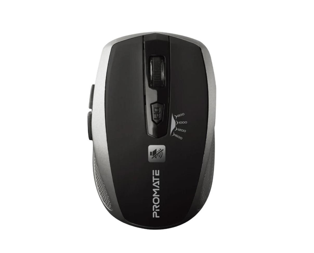 Promate Breeze, Silent Switch Streamlined Wireless Mouse, Silver