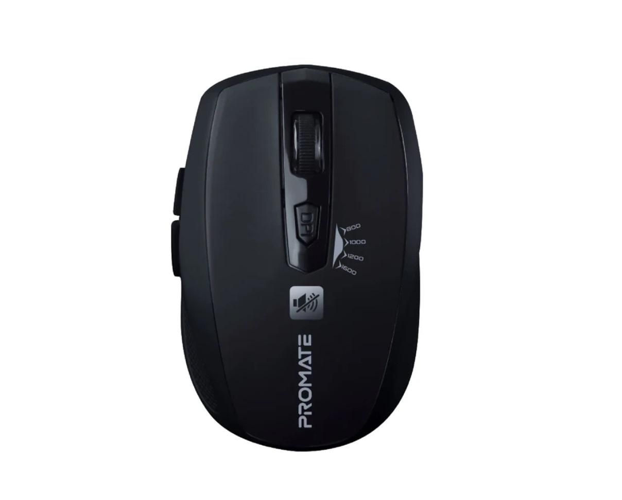 Promate Breeze, Silent Switch Streamlined Wireless Mouse, Black