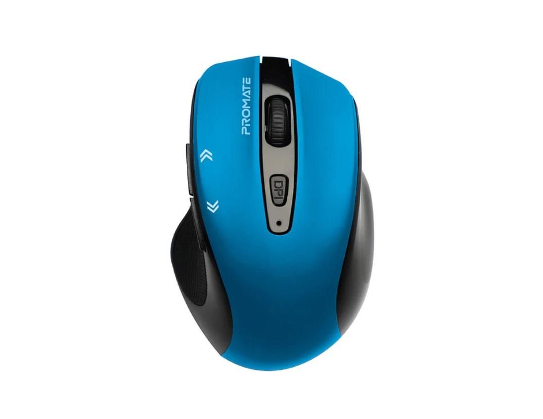 Promate Cursor, EZGrip Ergonomic Wireless Mouse, Blue
