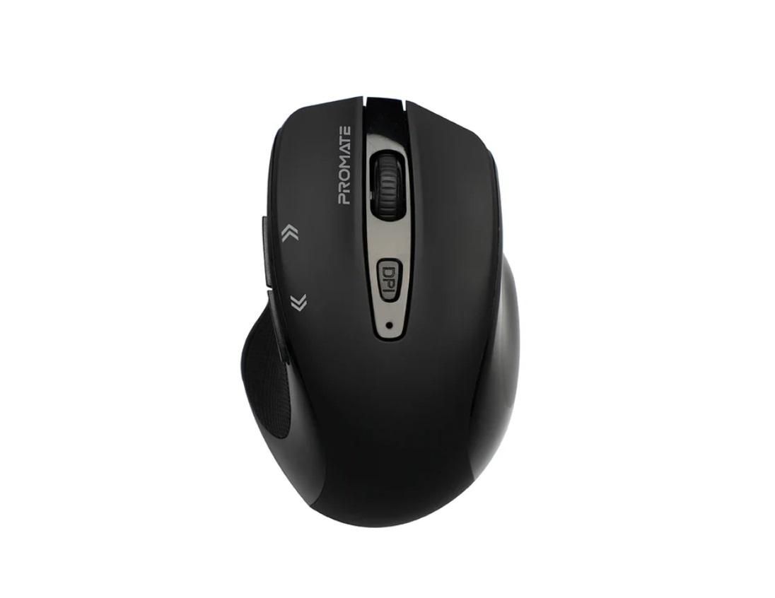 Promate Cursor, EZGrip Ergonomic Wireless Mouse, Black
