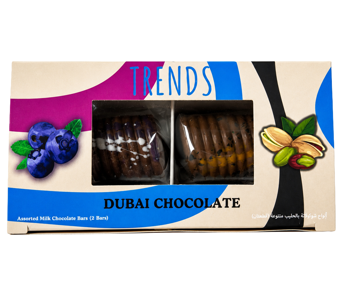 Trends Dubai Chocolate, Pistachio Kunafa & Blueberry Cheesecake Kunafa - 80g (2x40g)
