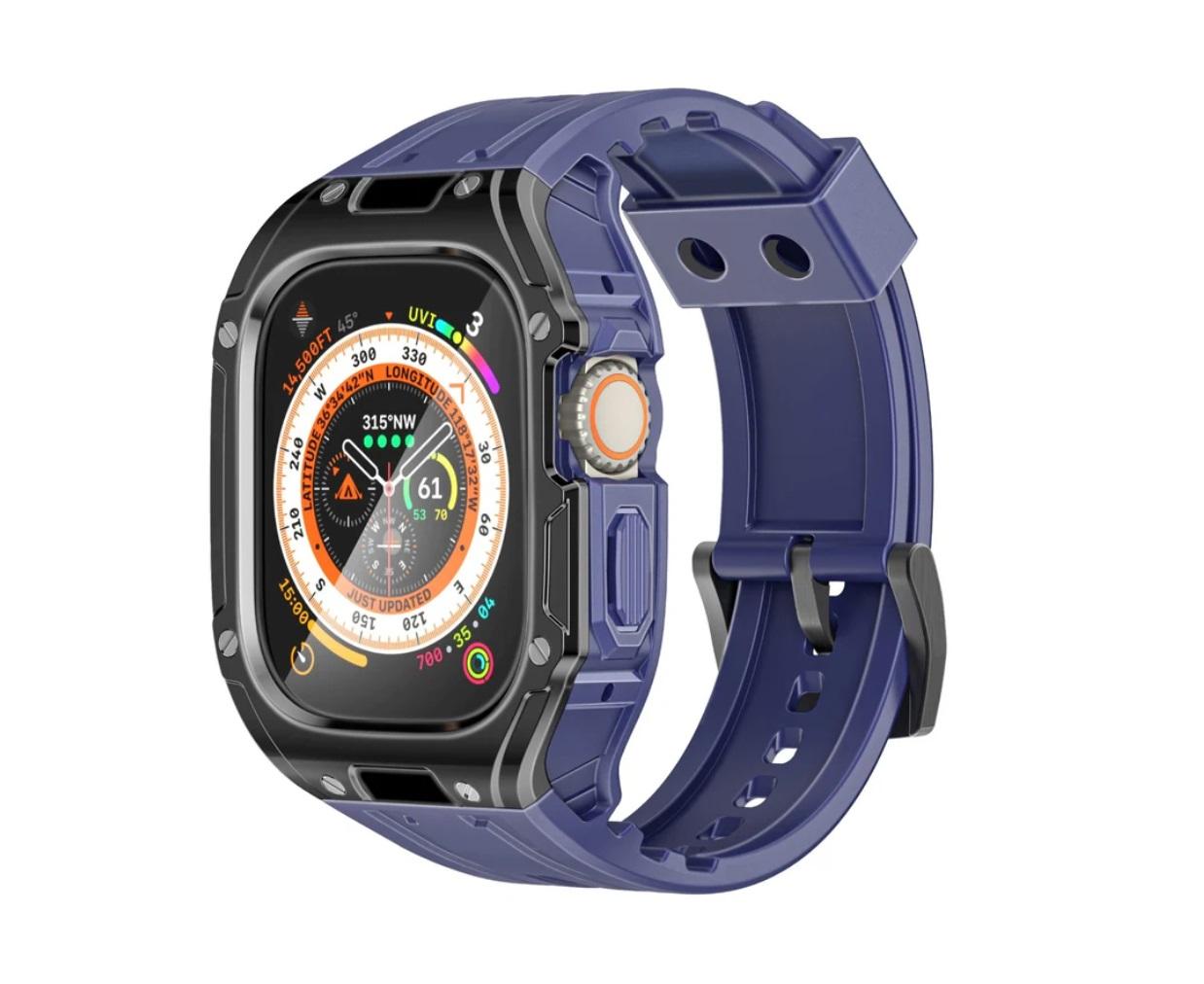 Promate CaseBand, Durable Protection Watch Case with TPU Watch Band, Blue