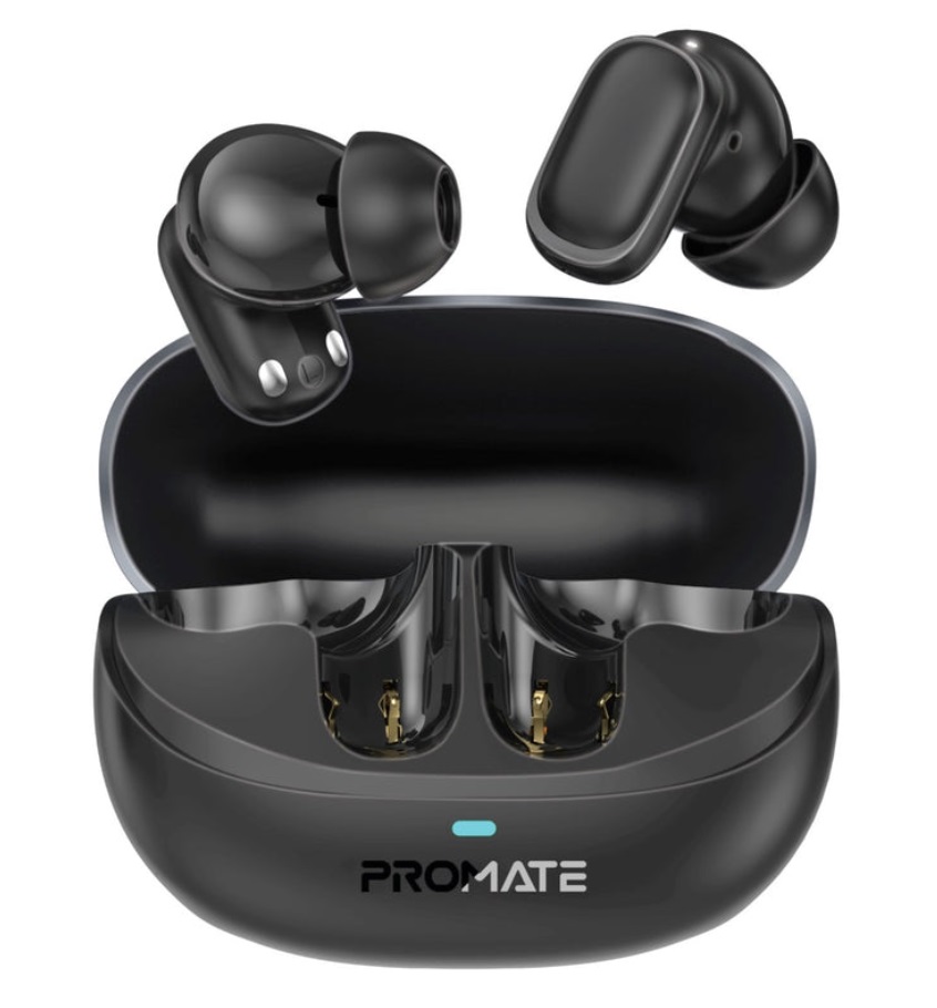 Promate Lush-Pro HD TWS Earbuds with Intellitouch, Black