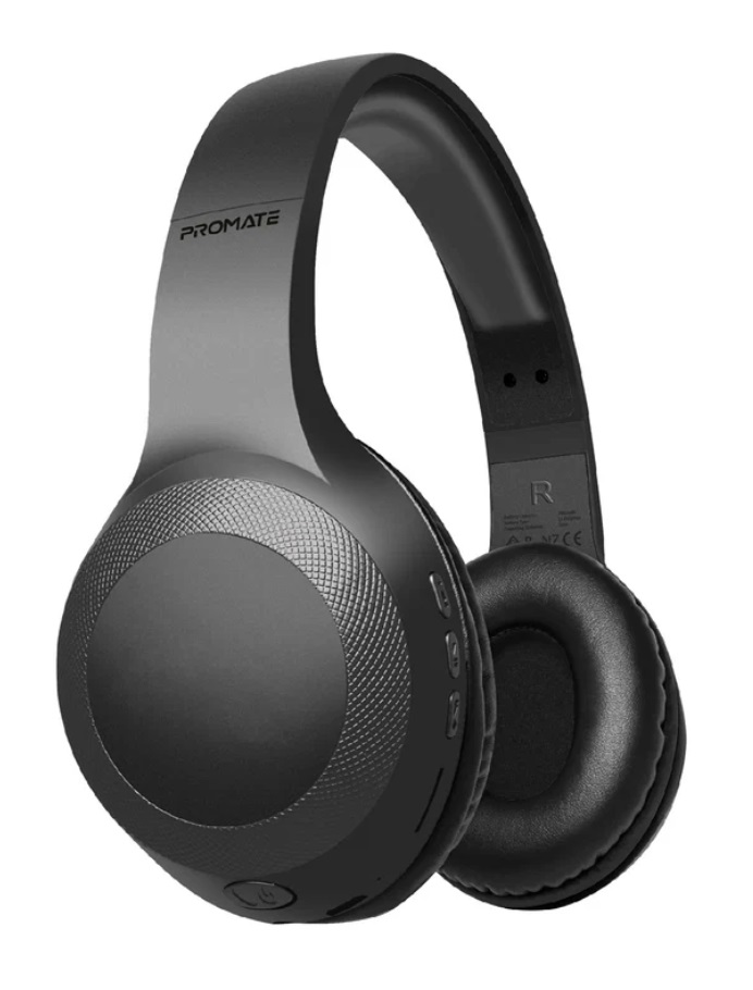 Promate LaBoca Deep Bass Over-Ear Wireless Headphones, Black