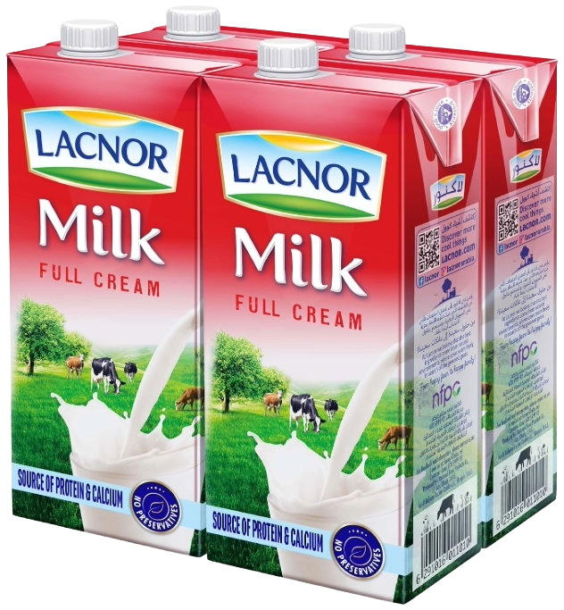 Lacnor Full Cream Milk - 1 Liter x 4