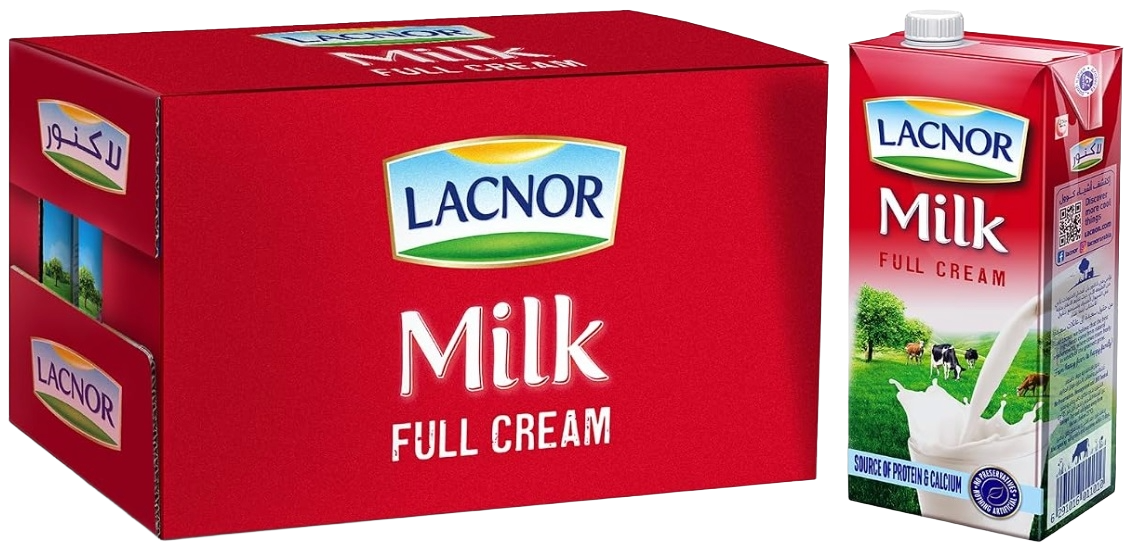 Lacnor Full Cream Milk - 1 Liter x 4