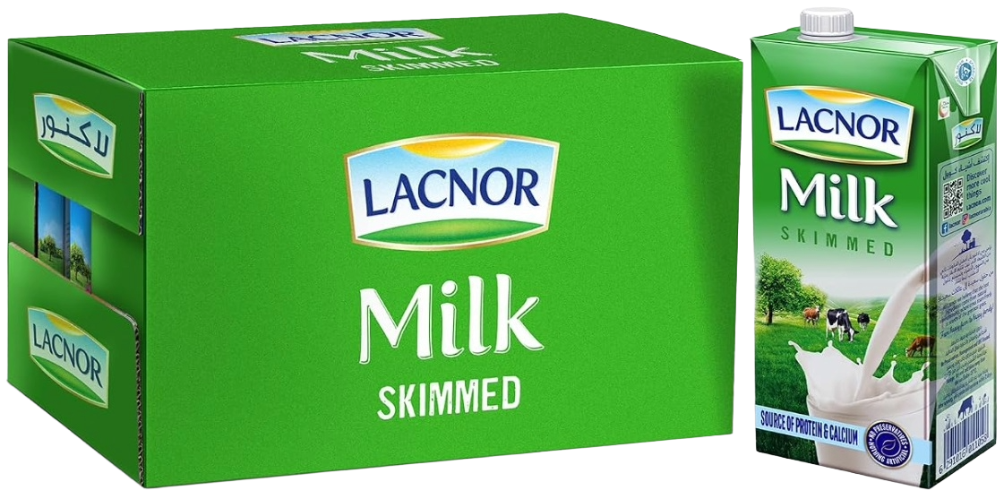 Lacnor Skimmed Milk - 1 Liter x 4