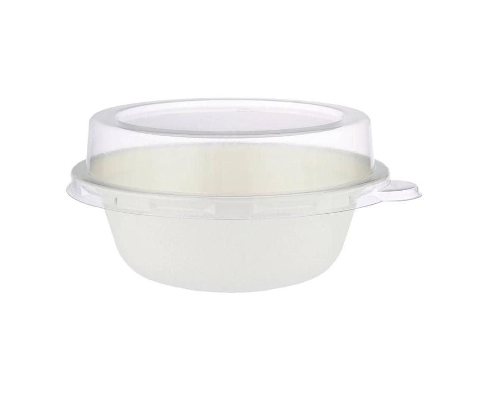 Sugarcane Bagasse Bowl White with PET lid - 32 oz