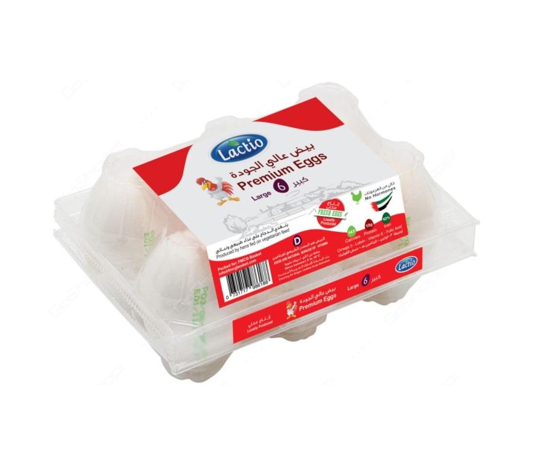 Lactio Premium Eggs, Large - 6 pcs