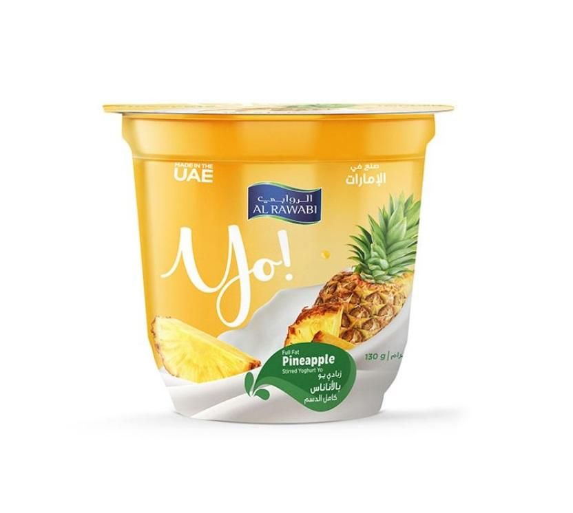Al Rawabi Yo Full Fat Pineapple Stirred Yoghurt - 130g