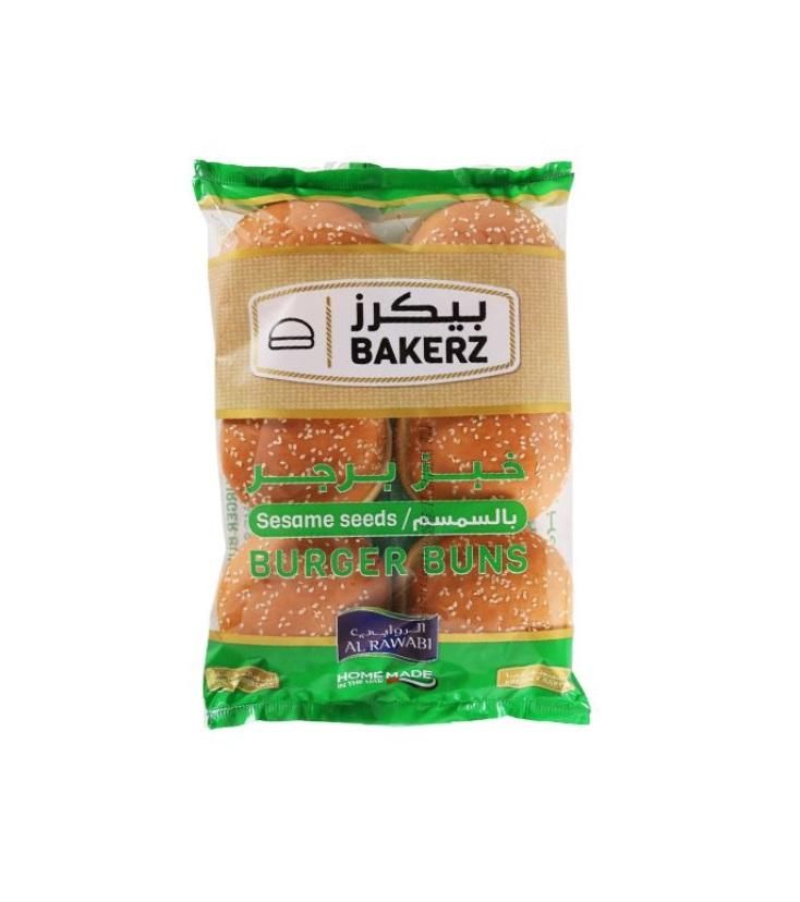 Al Rawabi Bakerz Burger Buns with Seed - 67g x 6