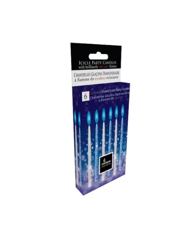 Rainbow Moments 6 Color Flame Frozen Icicle Candles - Set of 6